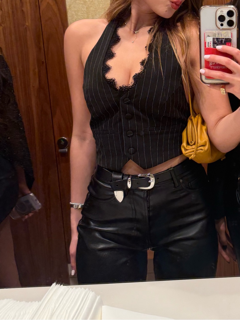 Edikted Black Ribbed Halter Tank Top
